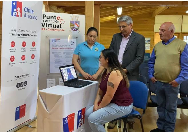  Vecinos de O´Higgins tienen a disposición 18 trámites gracias a instalación de punto virtual ChileAtiende